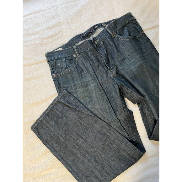 Marc Ecko Jeans Mens 40 Blue Standard Straight Cut Dark Wash Denim Casual - Picture 1 of 3
